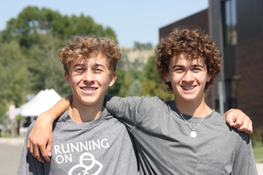 9th grade students Greyson Piseno and Ollin Kulaga during Running On Faith