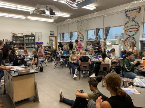 Students gathered in a classroom