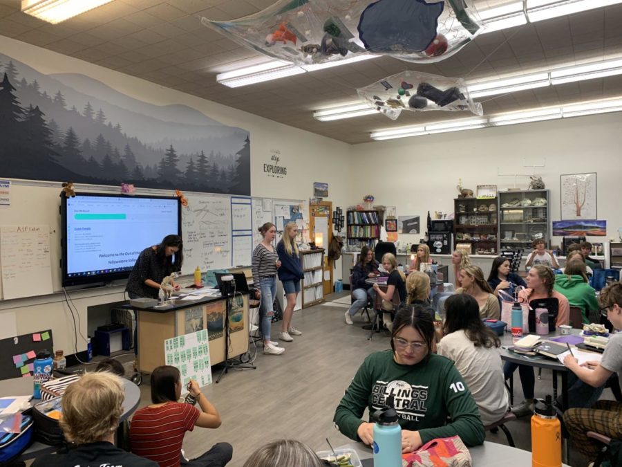 Students gathered in a classroom