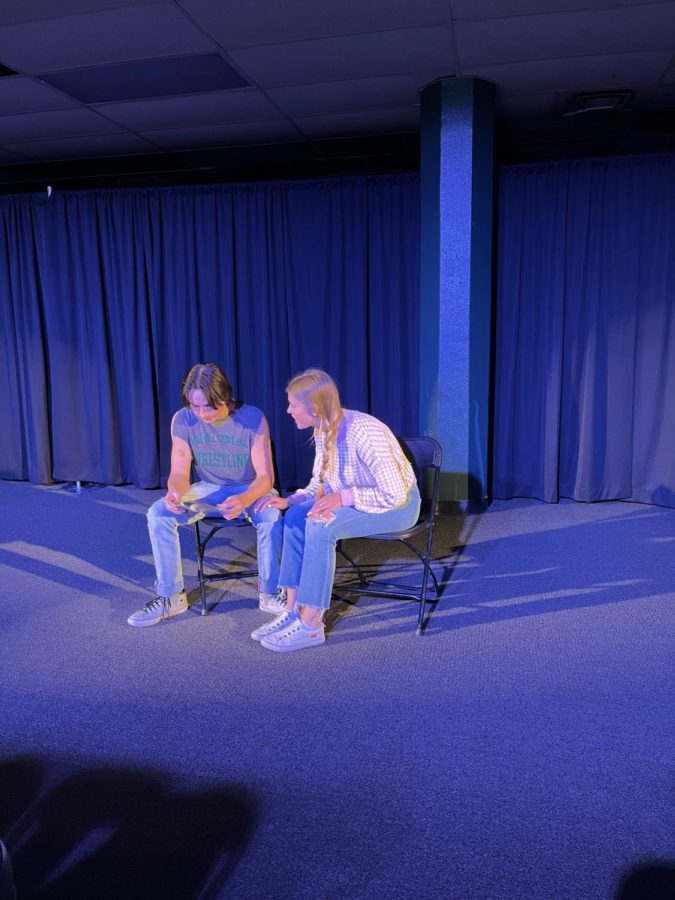 Trystyn Hope and Sara Jansezian performing a scene during "The Audition" 