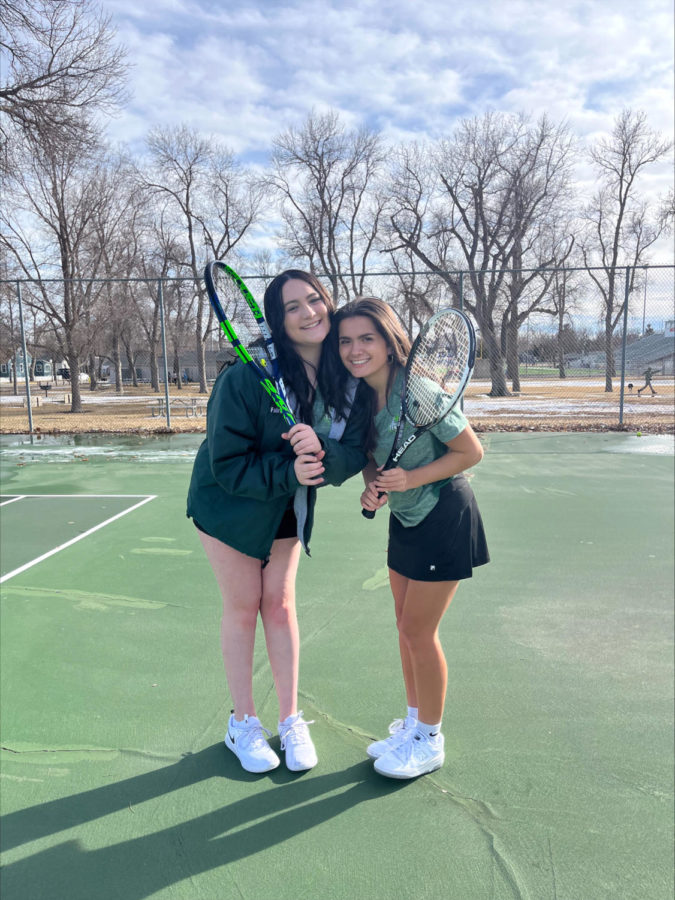 Girls tennis players Ella Fairbanks (left) and Milana Michalsky (right).