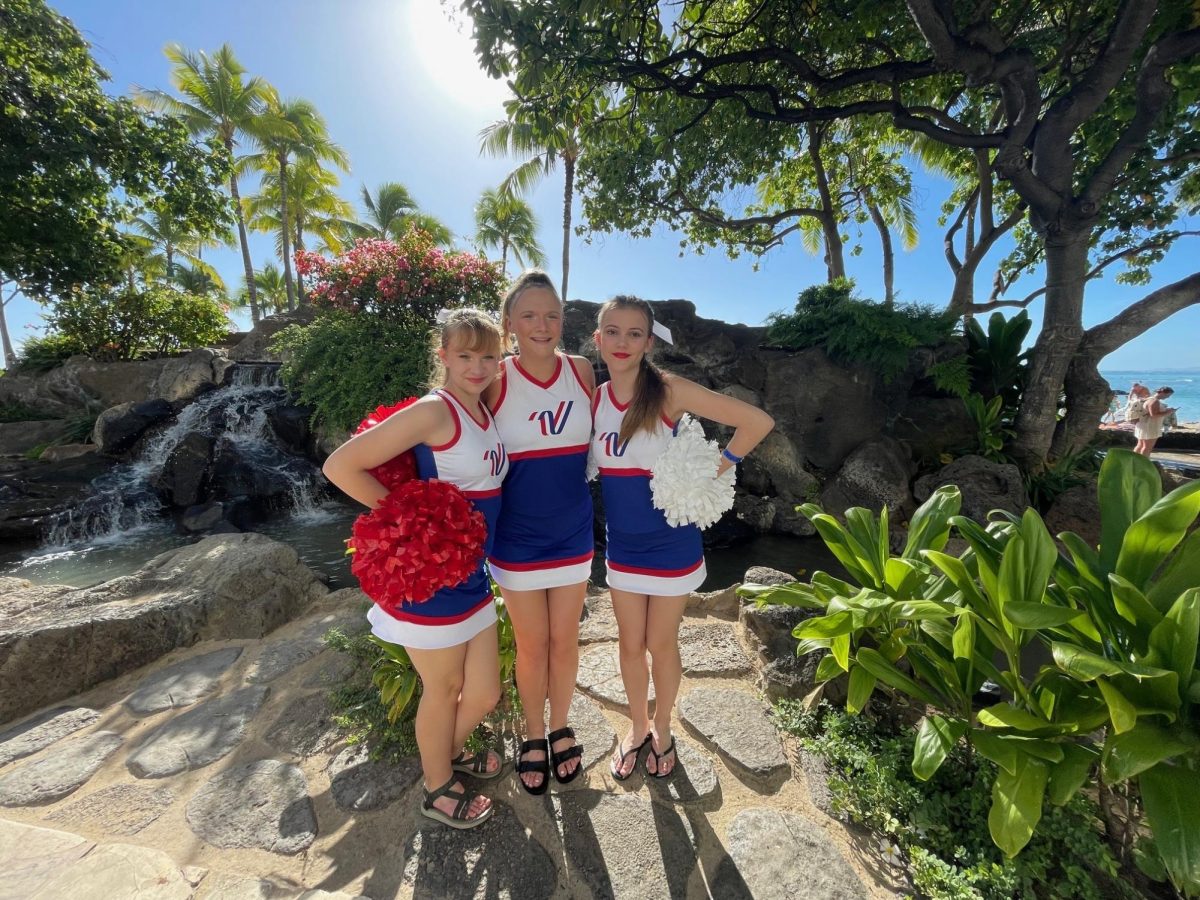 12.7.2023 Cyann Crabtree, Kayden Soucy, and Isabelle Desmarais(left to right)  in uniform in Oahu, Hawaii.