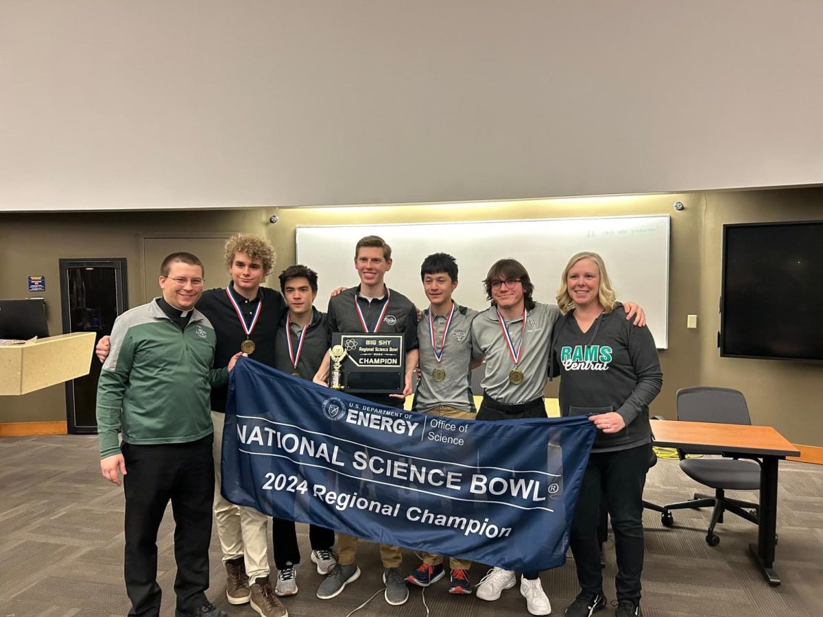 3.8.24 The Billings Central Team 1 poses after winning the 2024 Big Sky Regional Science Bowl for the third consecutive time. 
