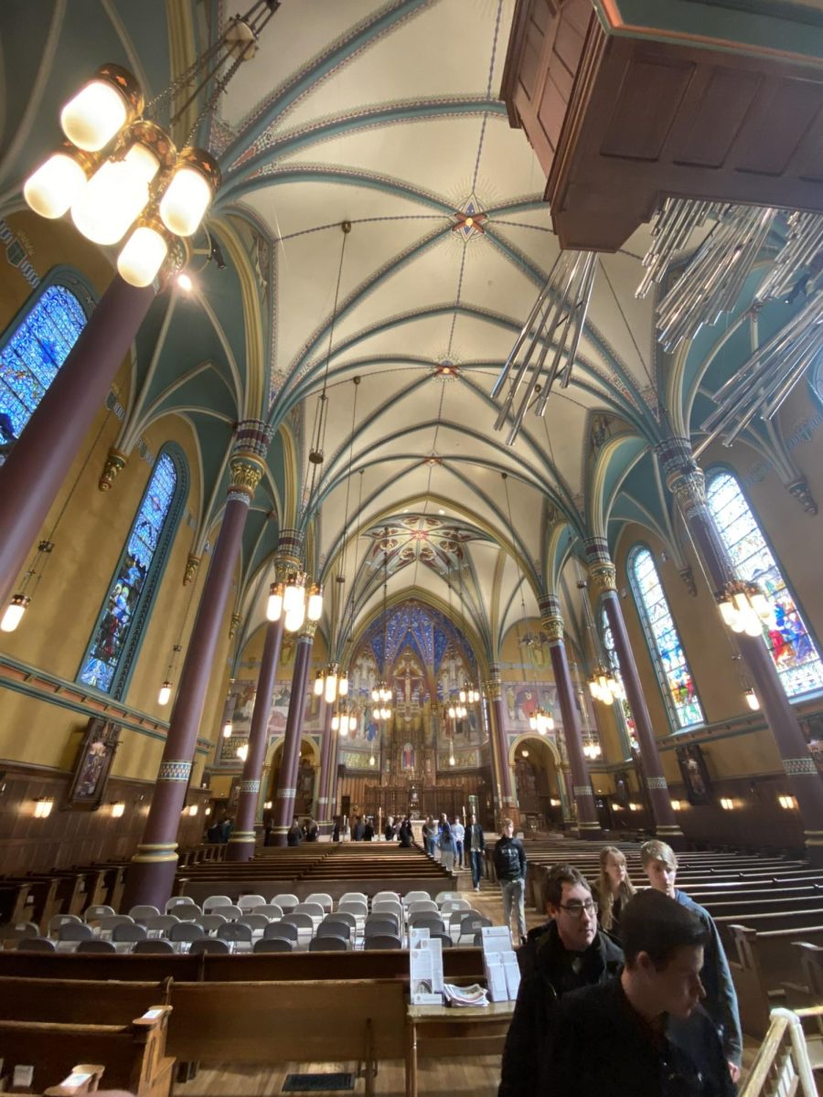 05.12.24 Central students walking out of the Cathedral of the Madeleine after Mass.