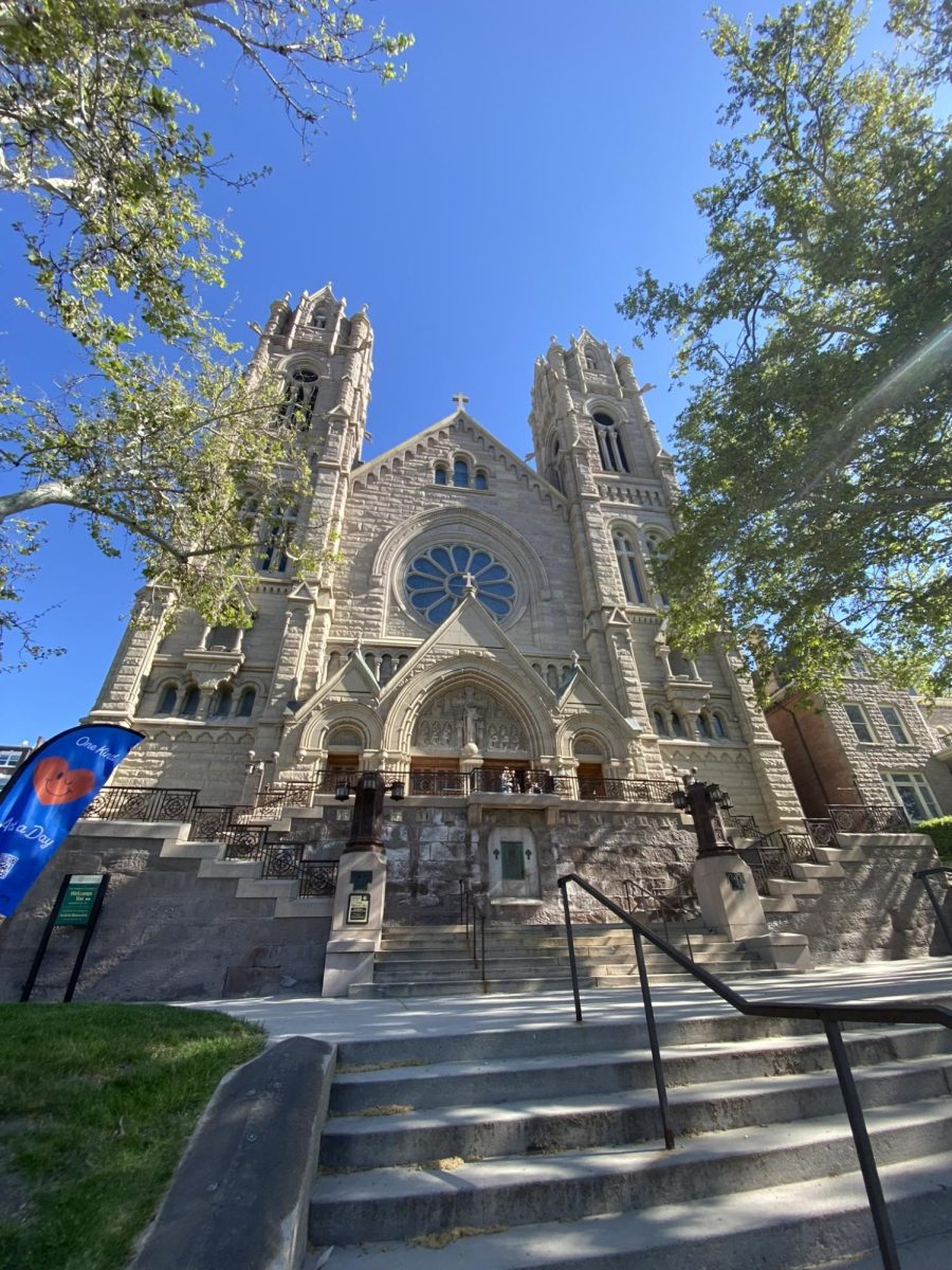 05.12.24 Outside of Cathedral of the Madeleine after Mass in Salt Lake City.