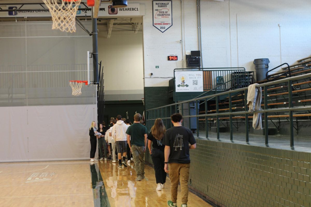 Central students walking to mass. 4/24/24