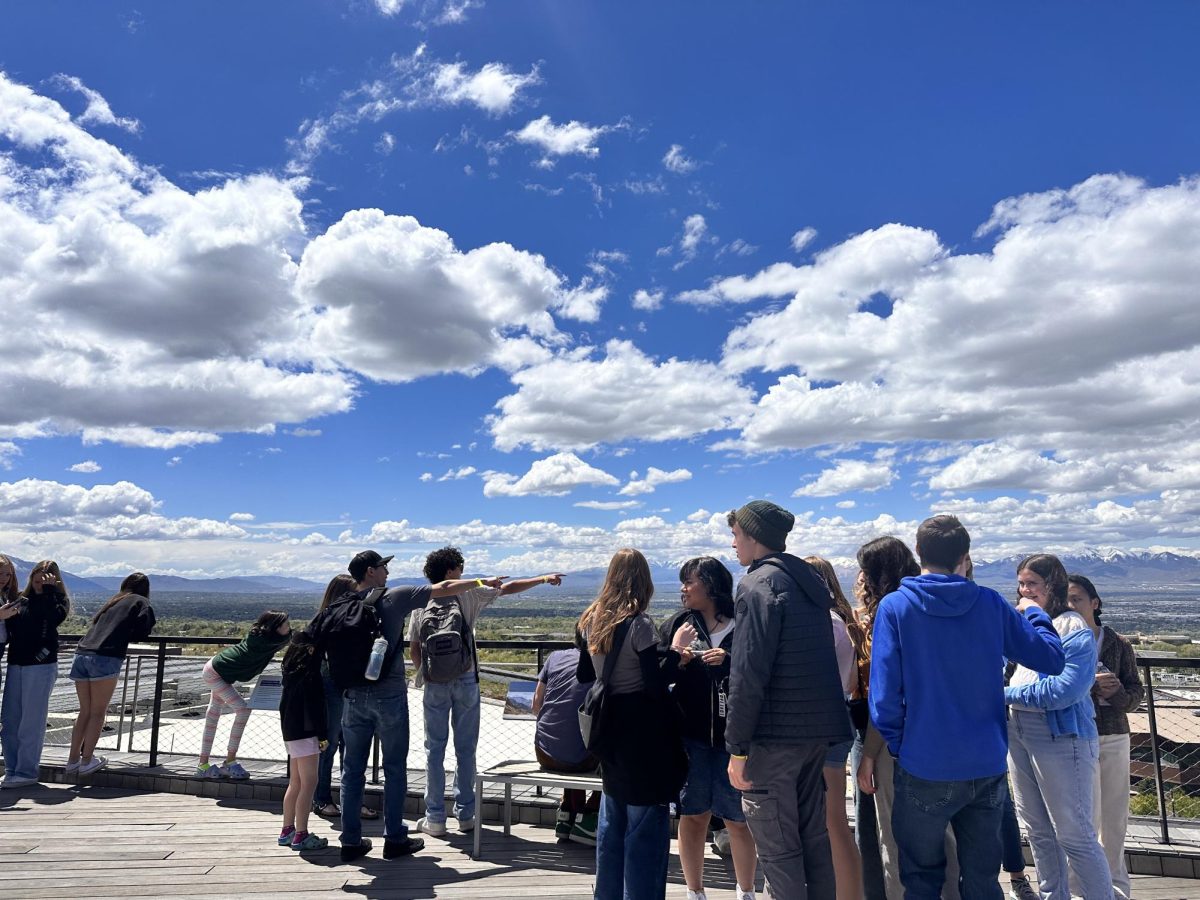 5.10.24 Students and Chaperones observe the view of Salt Lake City at the Natural History Museum 