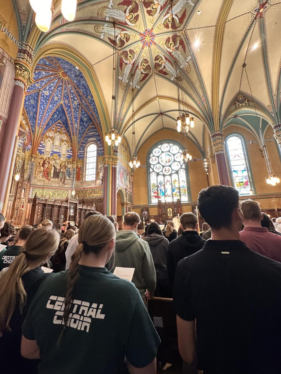 5.12.24 Students gather for Mass in Salt Lake City at the Cathedral of Madeleine. 