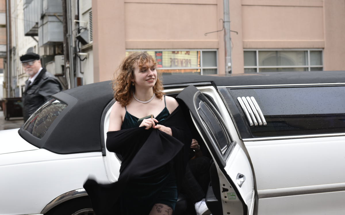 5.8.24 Senior Julia Reger Brown steps out of the limo at the film premiere.