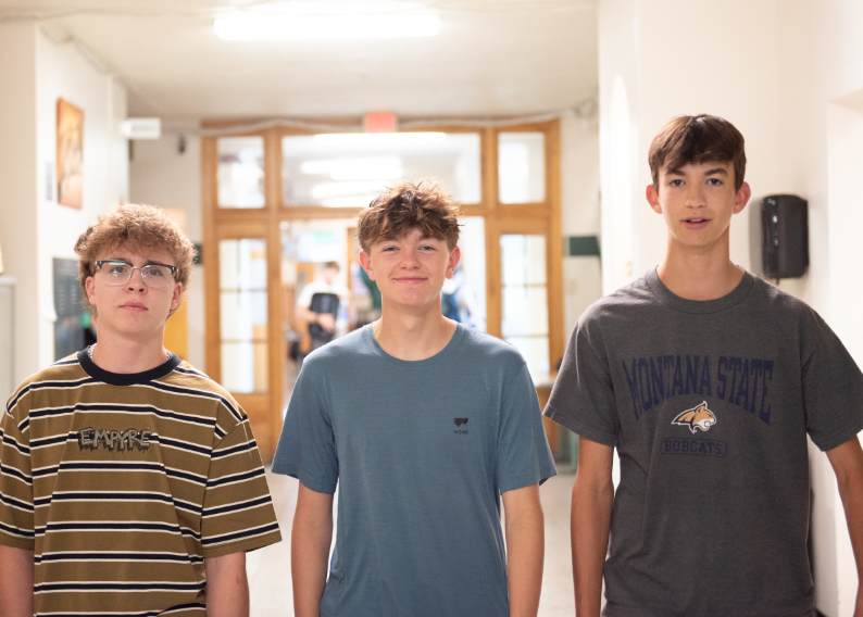 8.22.24 From L to R: Sophomores Sam Hart, Vincent Long, and Caiden Hernandez.