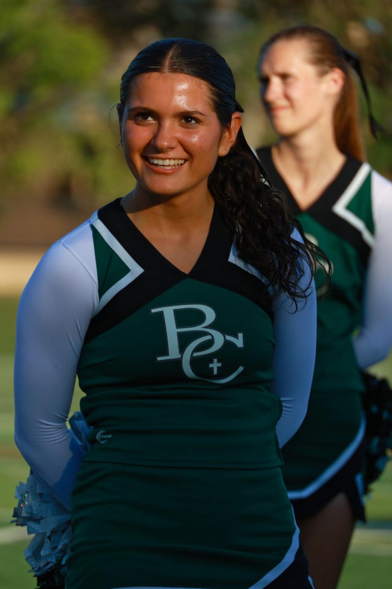 8.30.24 Senior cheerleader Milana Michalsky at the Rams football game on Friday.