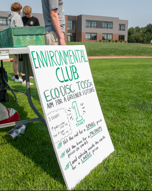 9.8.24 Environmental Club’s poster for their Running on Faith booth. 