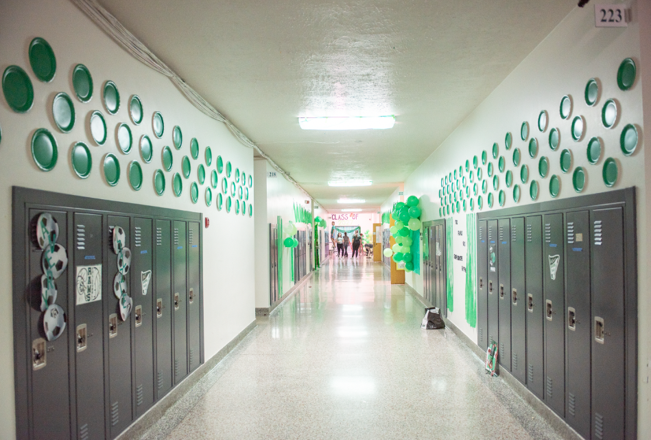 9.8.24 End result of the sophomore hallway after 2 hours of decorating for Homecoming. 