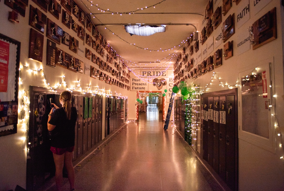 9.8.24 End result of the Junior hallway after putting up all of their decorations and lights. 