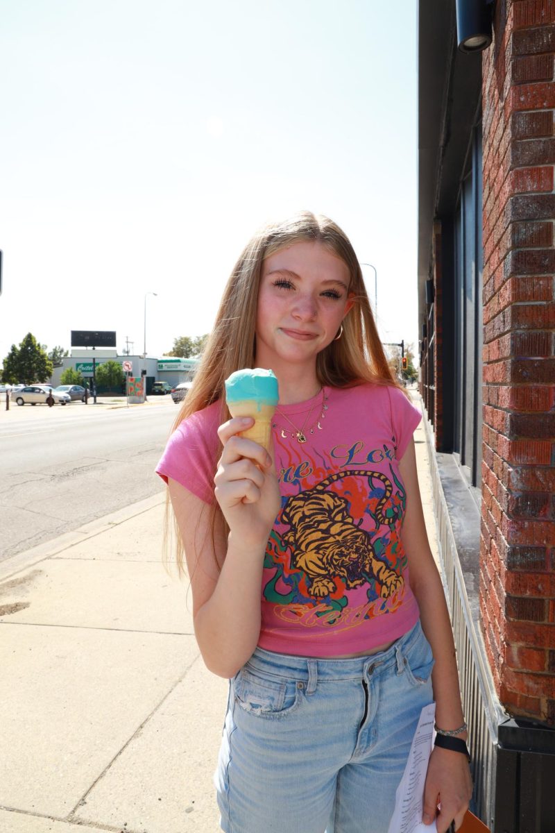 (For Social Media) 8.28.24 
Junior Samantha Deitsch posing for as photo with her ice cream. 