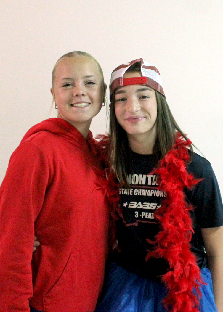 9.12.24 (From L to R) Freshmen Maisey Biehl and Emma Hernandez on ‘Merica Day. 