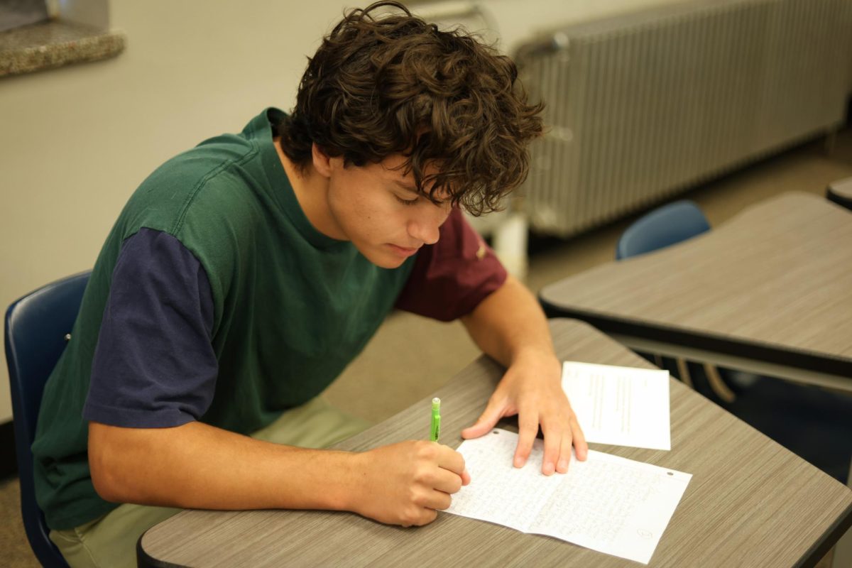 10.10.24 
Senior, JJ Michalsky writing a letter back to his KCK buddy at Saint Francis, Gunnar. 