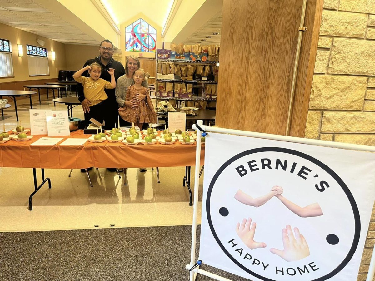 10.28.24 Bernie’s Happy Home fundraising with caramel apples at St. Pius.