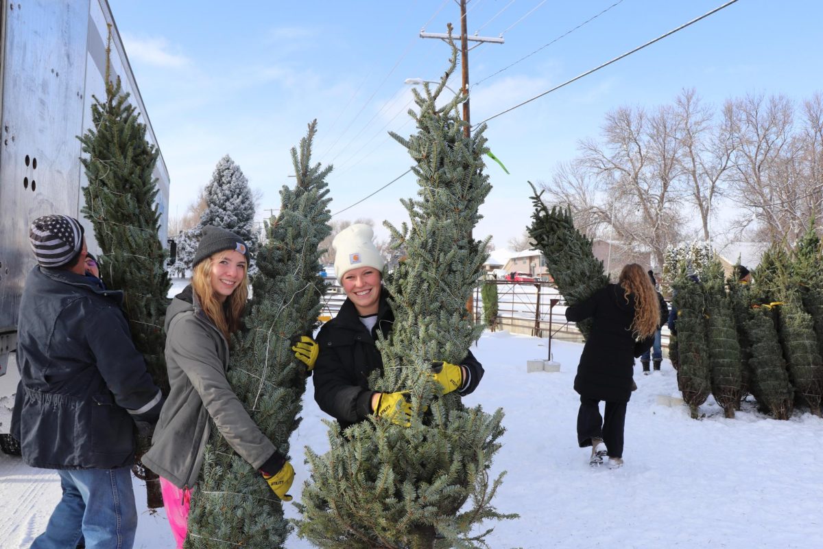 11.24.24 (From L to R)
Junior Cecily Hope and senior Bailee Roesch help with the annual Christmas tree unloading at St. Bernards.