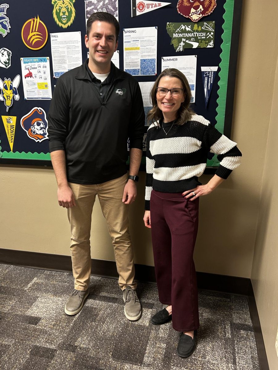 1.9.25 
(From L to R) 
Billings Central’s counselor’s that make the PSAT possible, Mr. Nate Kavanagh and Mrs. Angela Hirt.