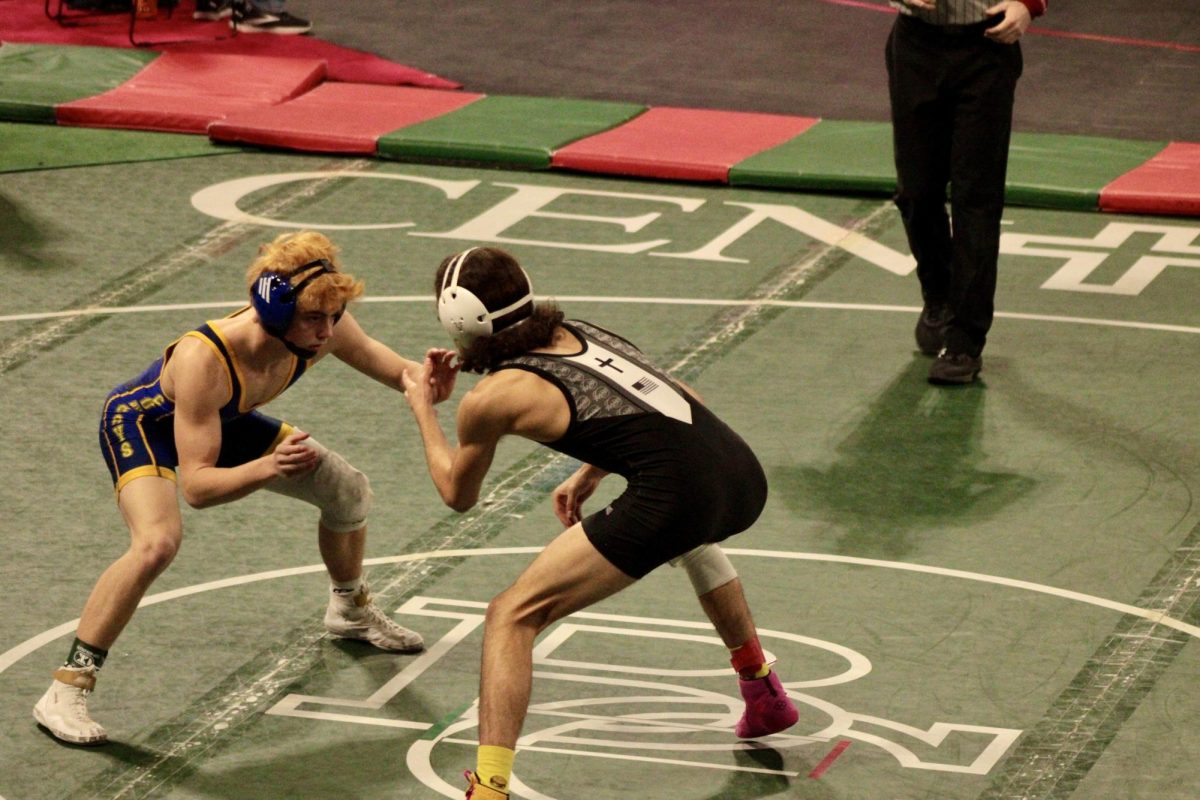 2.14.25
Junior Aramis Rivera during his semifinal match at the MHSA All Class State Wrestling Tournament