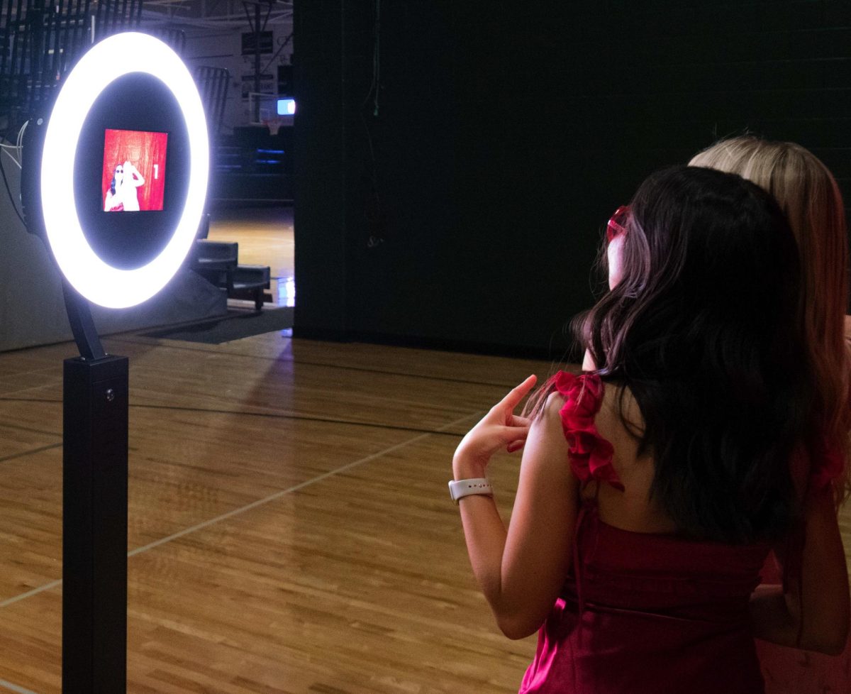 2.22.25
Students taking a photo with the photo booth at the sweethearts dance.