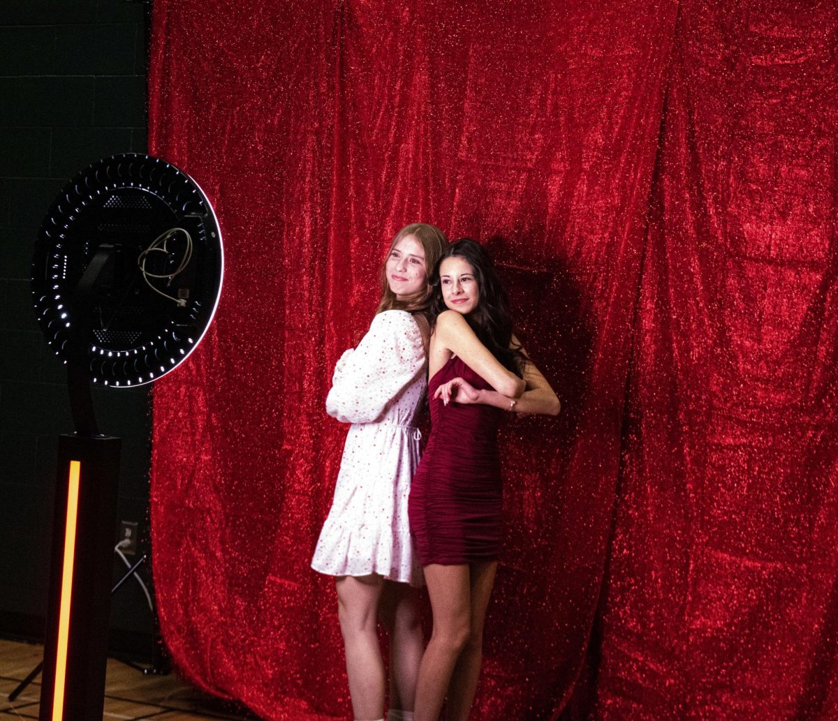 2.22.25
Students at posing for a picture at the photo booth during the sweethearts dance.