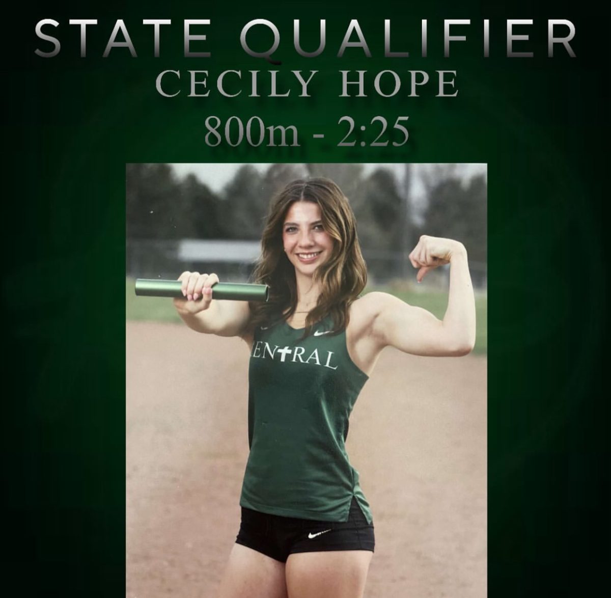 5.8.25 State Qualifier in the 800m Junior Cece Hope. 