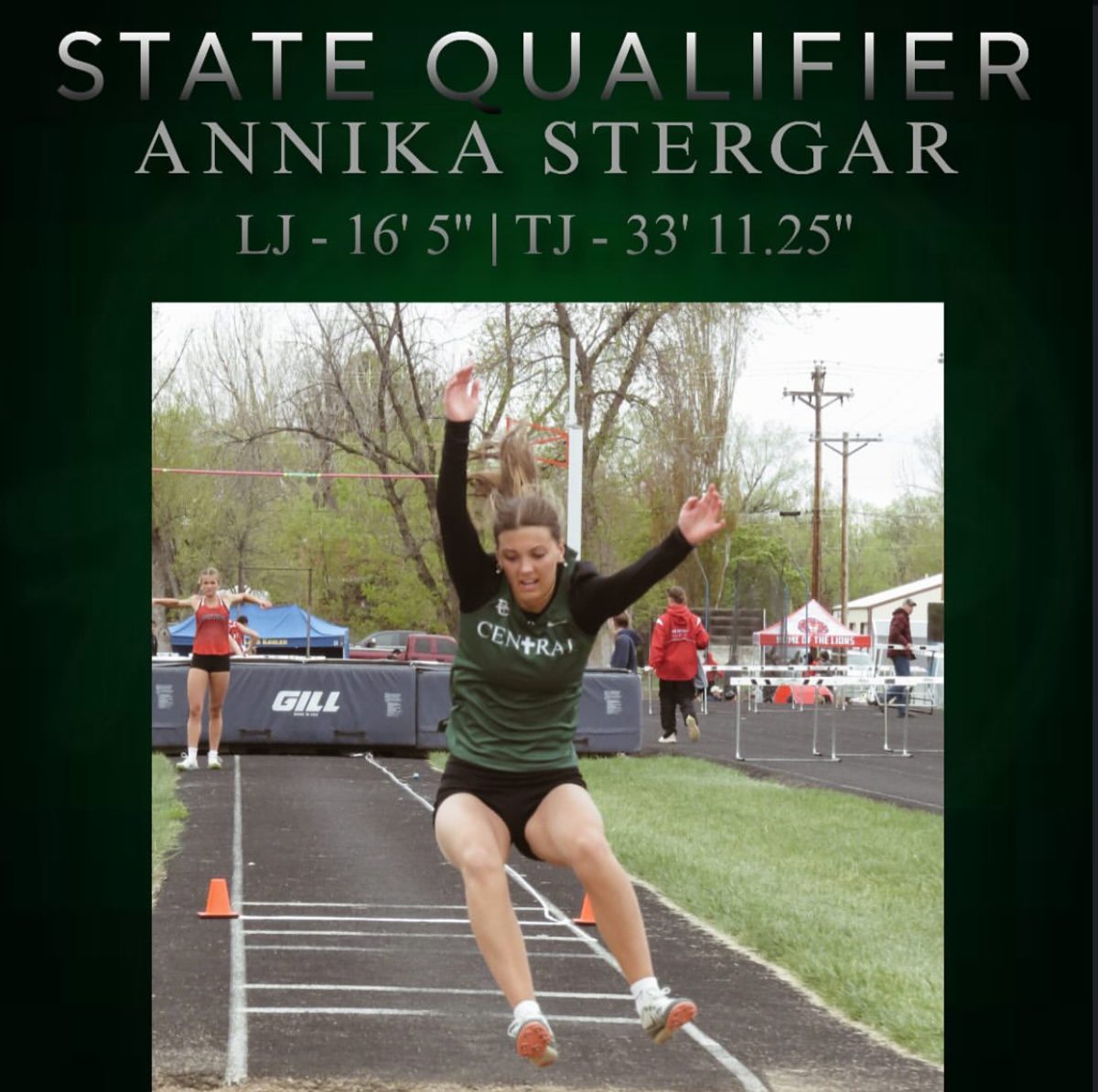 5.8.25 State qualifier in Long Jump and Triple Jump Junior Annika Stergar. 