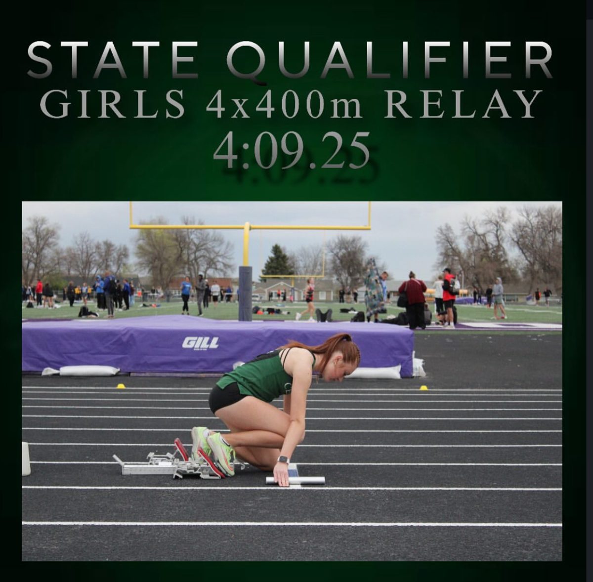 5.8.25 State Qualifier in the Girls 4x400m relay Junior Berkley Park. 