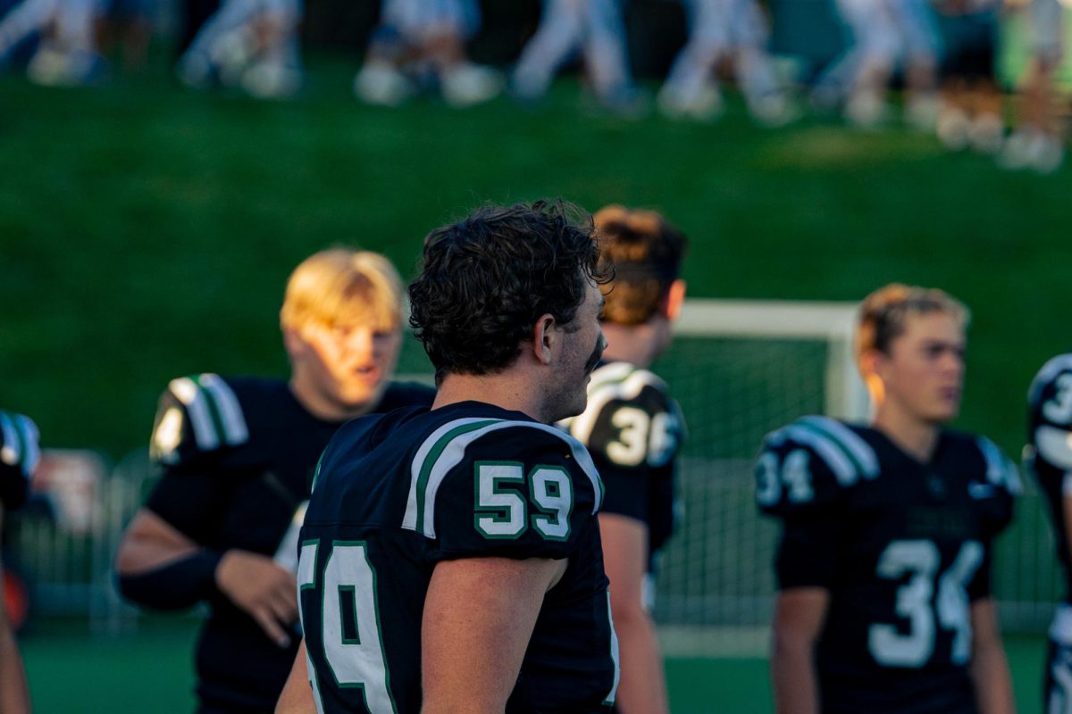 9.5.25 Senior Jordan Harrell hyping his teammates before the Rams home opener against Havre.