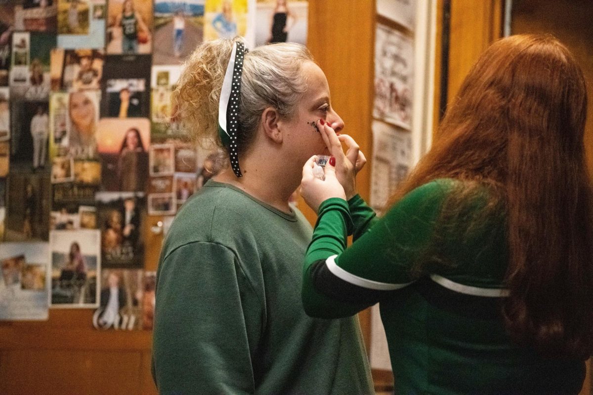 9.19.25
(L-R) 
Mrs. Tate getting school spirit makeup by cheerleader Reata.