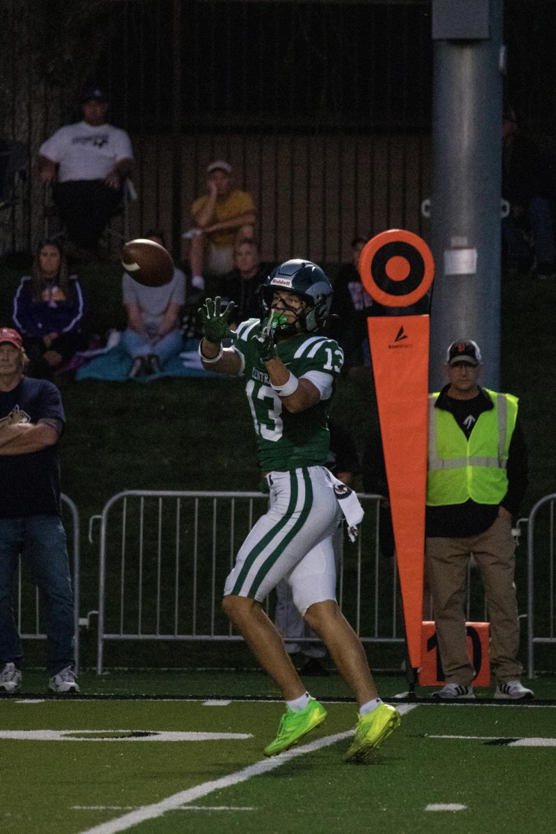 9.19.25 Senior William Snell attempting at catching a crucial first down pass