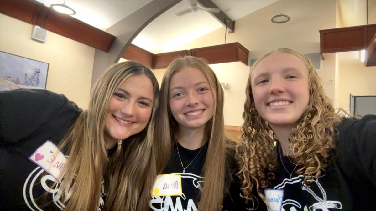 10.14.25
(From L to R) Seniors’ Ella Fairbanks and Olivia Guenthner, and sophomore Vanessa Sheridan posing for a photo together at FLC. 