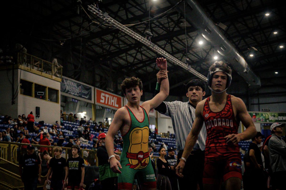 11.2.25
Sophmore Kaius Rivera getting his hand raised after his finals match at the Monster Match Nationals in Denver, Colorado.