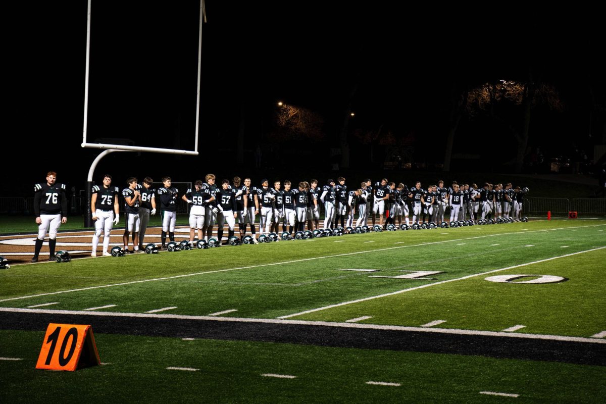 11.7.25
Billings Central football team lined up during the national anthem for the playoffs.