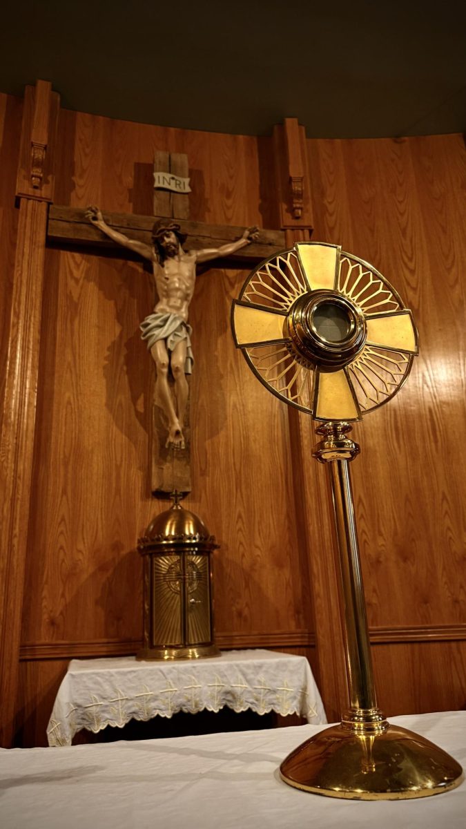 12.19.25
The Monstrance and Crucifix being displayed during BCCHS’ adoration. 