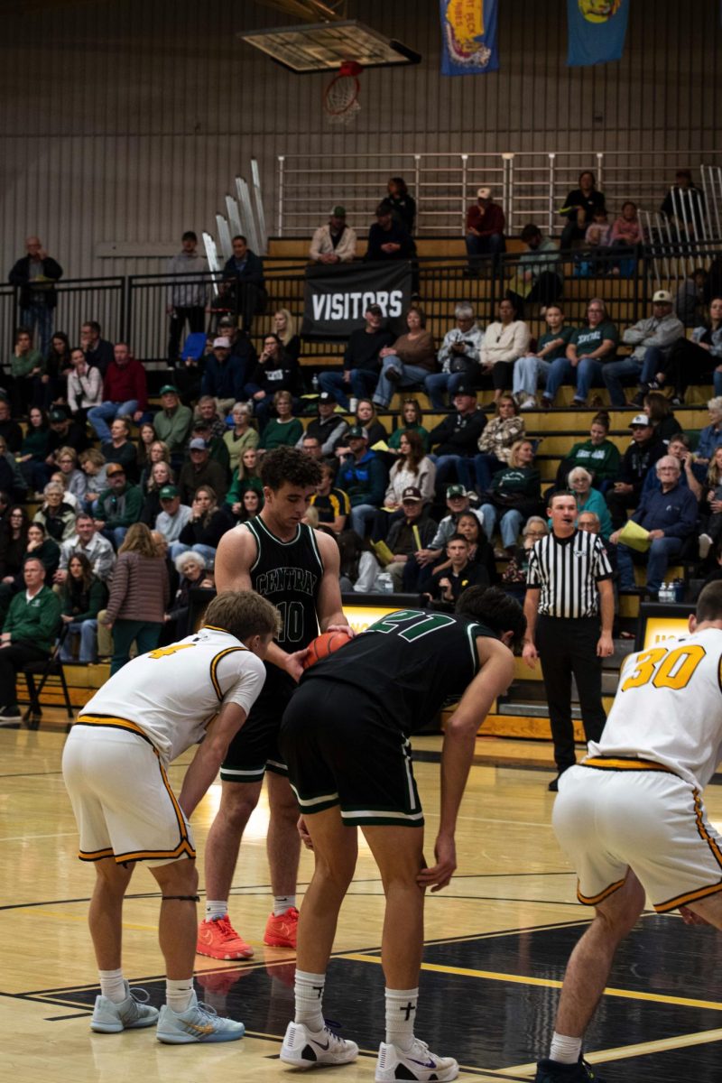 12.16.25
Central player number 10 Paxton Prill tries to score point for team.