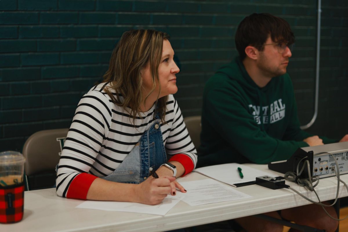 1.30.26
(From L to R)
Dressed as students for Catholic Schools week, Mrs. Wahl and Mr. Trafton keeping score. 
