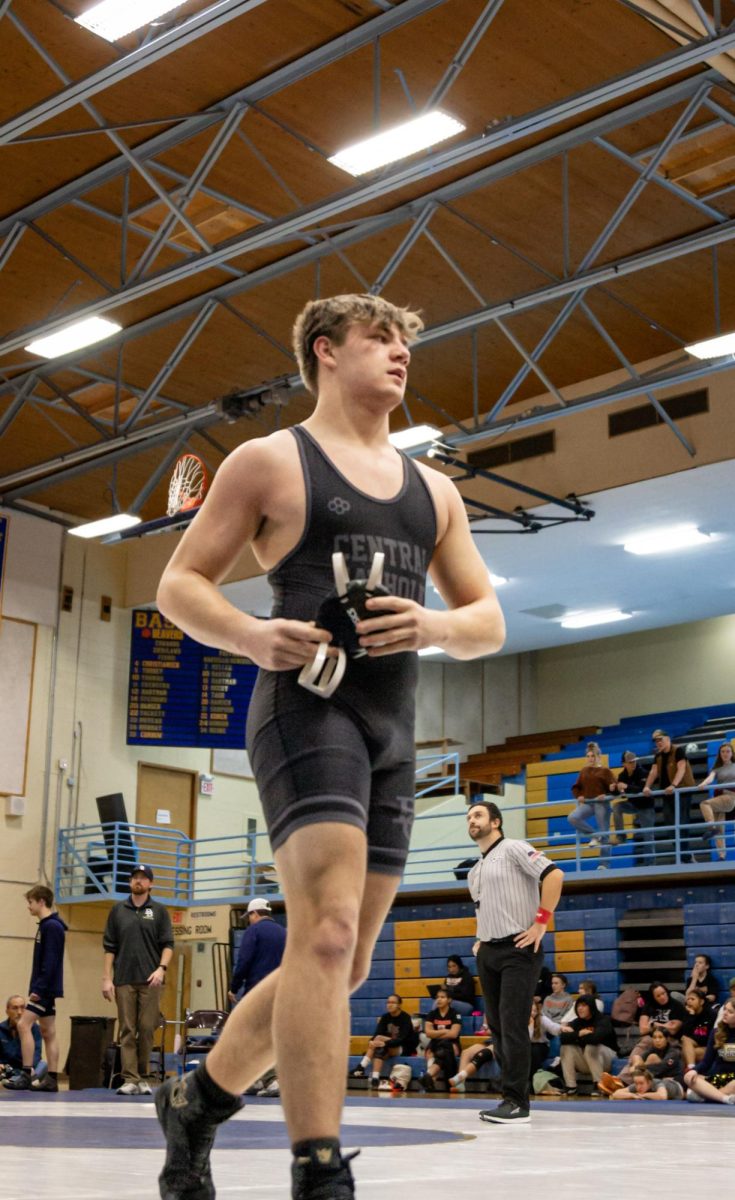 2.3.26
Senior Jett Lafontaine walking off the mat after his match in Billings Central’s dual against Dillon at Beaverhead County High School.