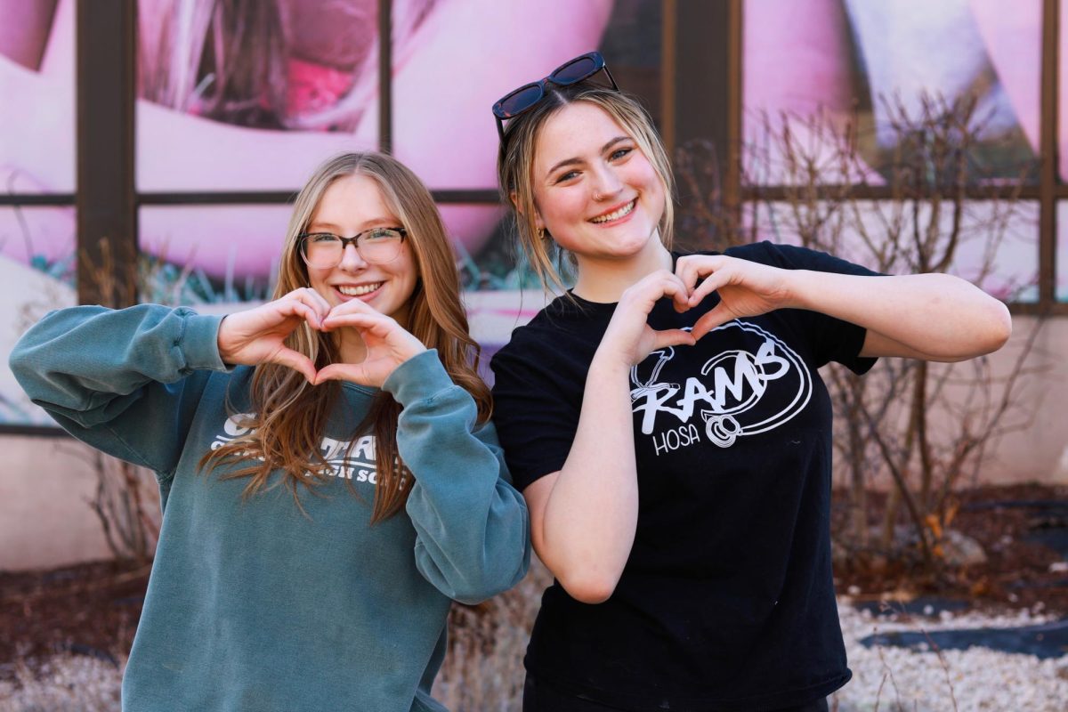 2.15.26
(From L to R)
Senior HOSA members Brynn Sogaard and president, Ella Fairbanks, posing in front of the Intermountain Health Children’s Hospital. 