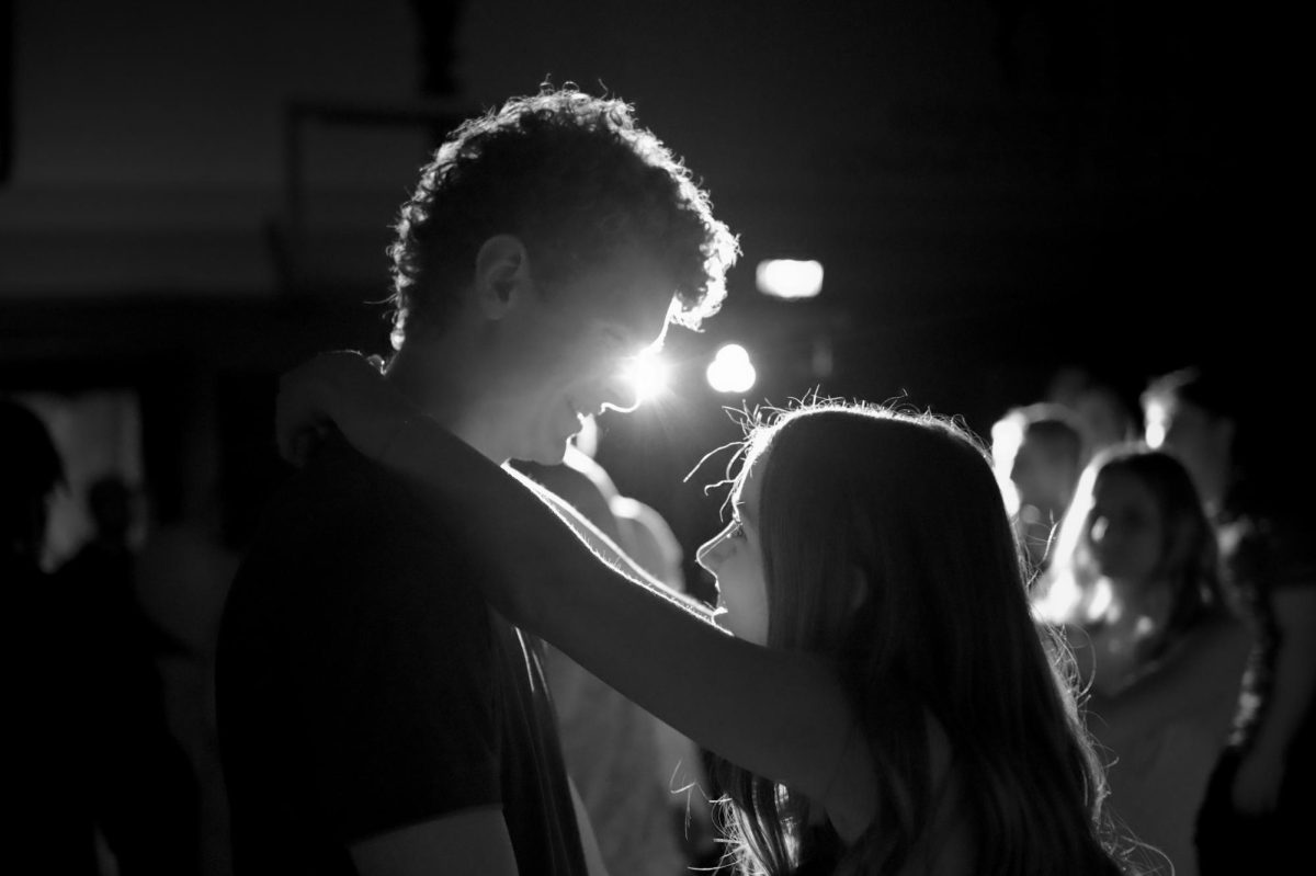 2.7.26. Seniors Alex Johnson and Olivia Guenthner dancing at the 2026 Sweet Hearts dance. 