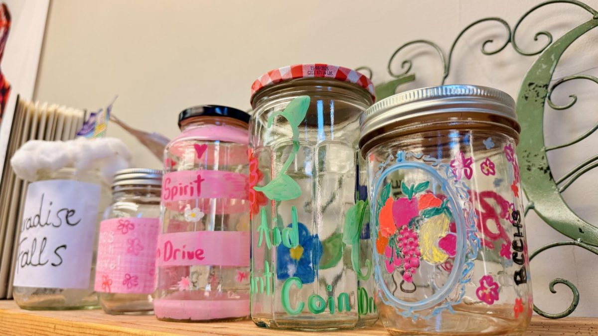 2.6.26
Mason jars decorated by BCCHS seniors in National Honors Society. 