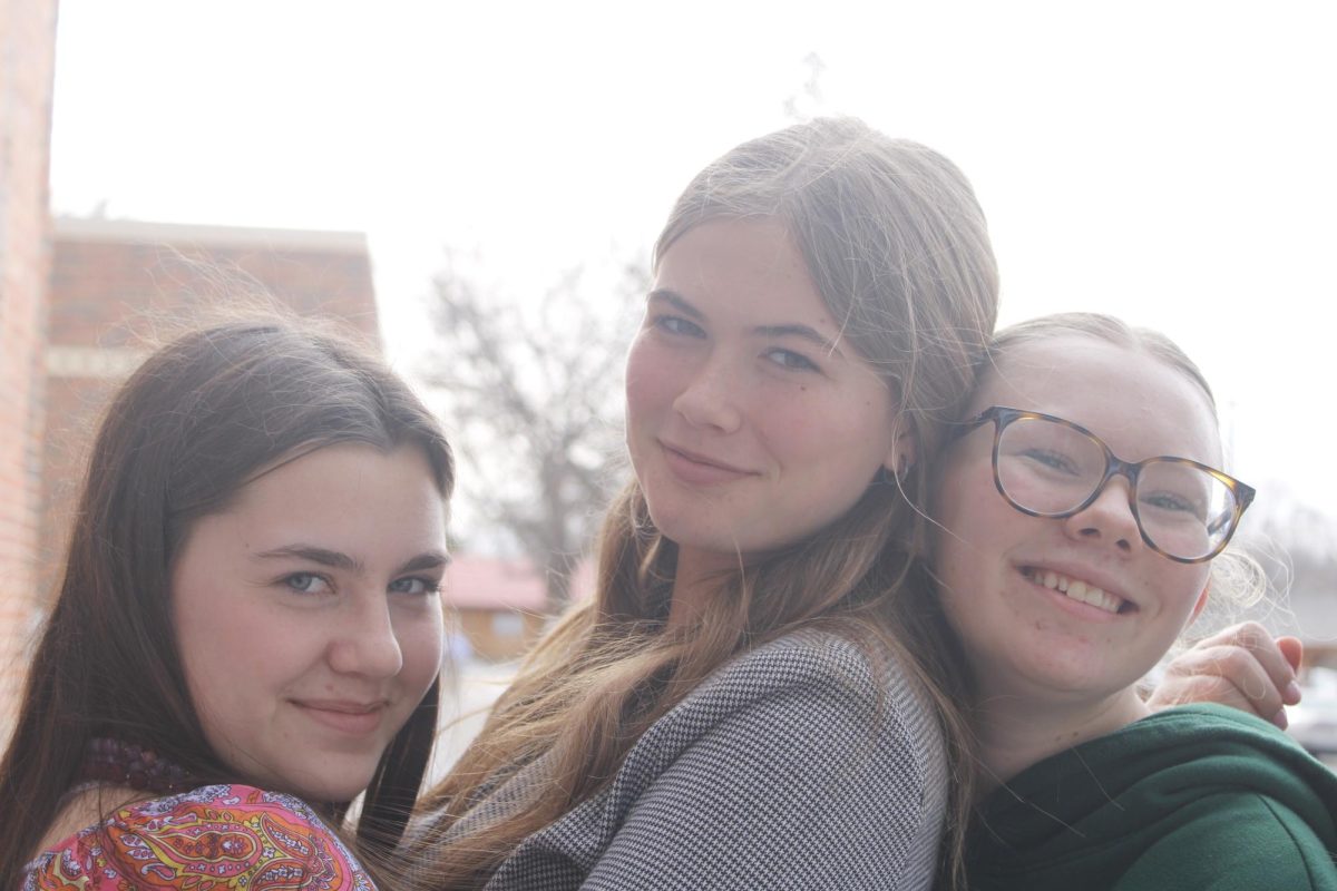 From L-R freshmen Brynn Lague, Lila Schuppe, and Reagan Bullock (January 30th)