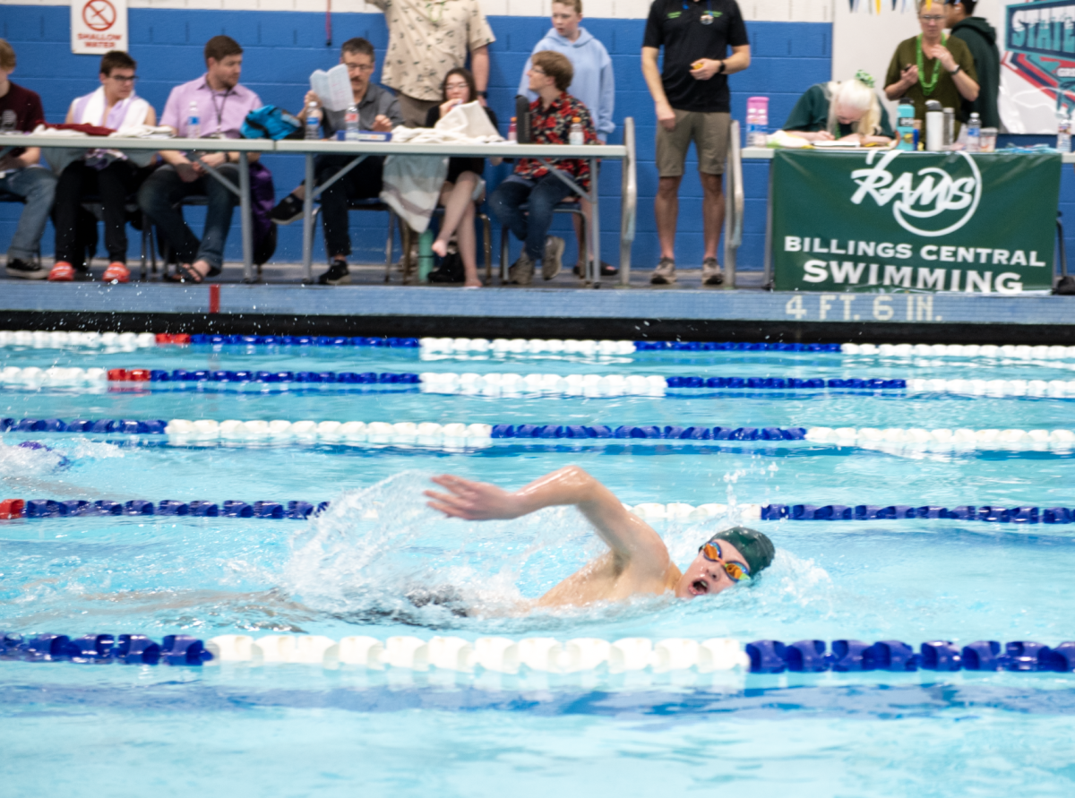 2.14.26 
Freshman McKade Vaira battles to stay in first place in the Boys 500 Freestyle Finals. 