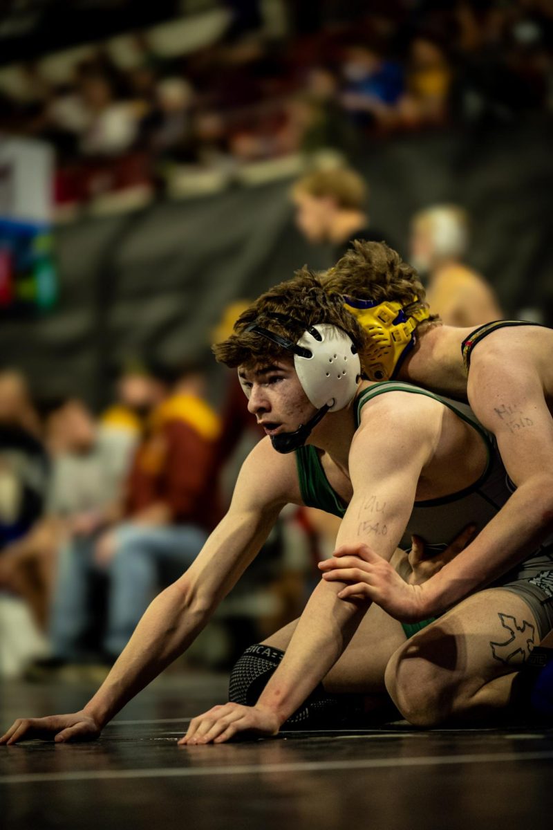 3.28.26
Junior Alexander Bear Don’t Walk starting on bottom during his first round match at AAU State at the Metra