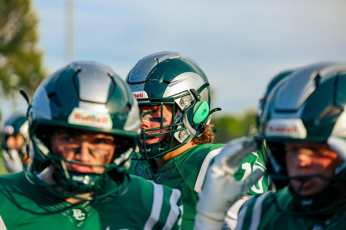 9.12.25
Senior Kael Aldrich coming off the sideline for opening kickoff against Frenchtown.