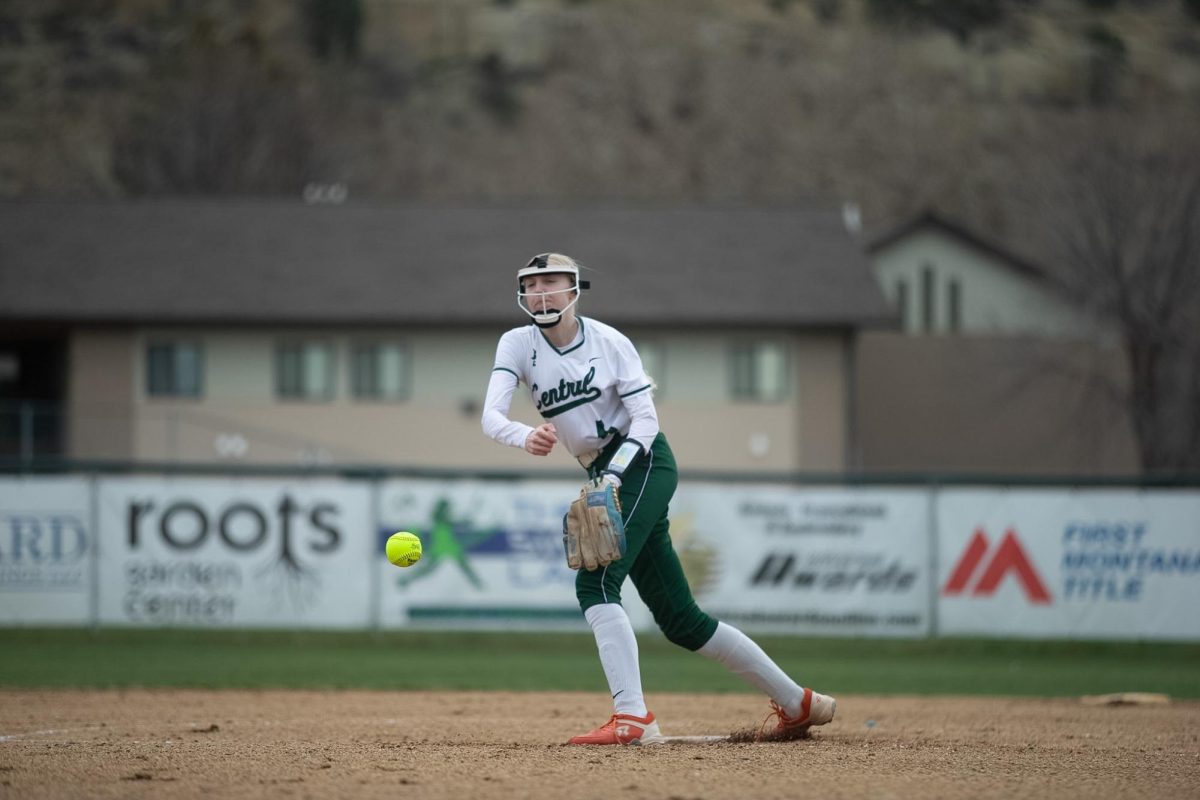 4.13.26
Freshman Fia Switzer pitches the ball in the game against Laurel. 