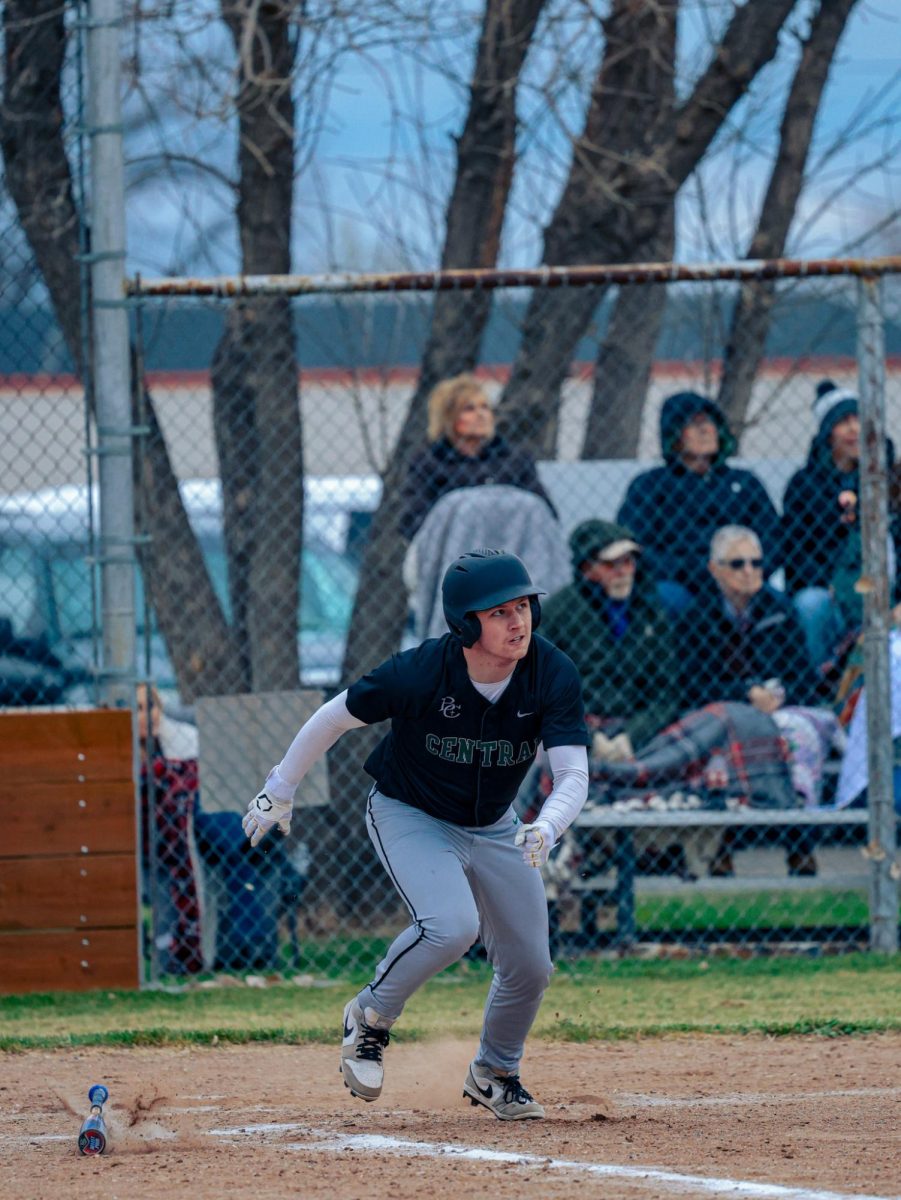3.3.26
Senior Brennan Harlan running after hitting a double against the Huntley Red Devils in Huntley