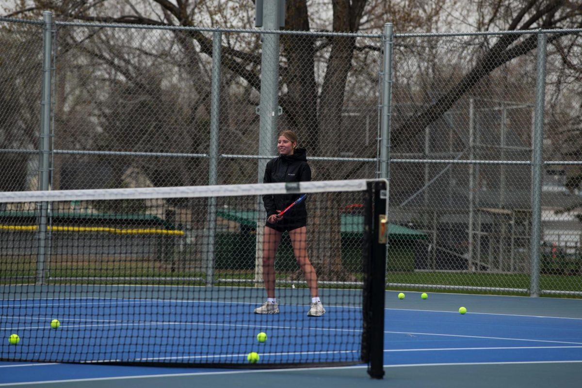 4.16.26
Sophomore Elizabeth Baker waiting to receive a serve during JV tennis practice. 